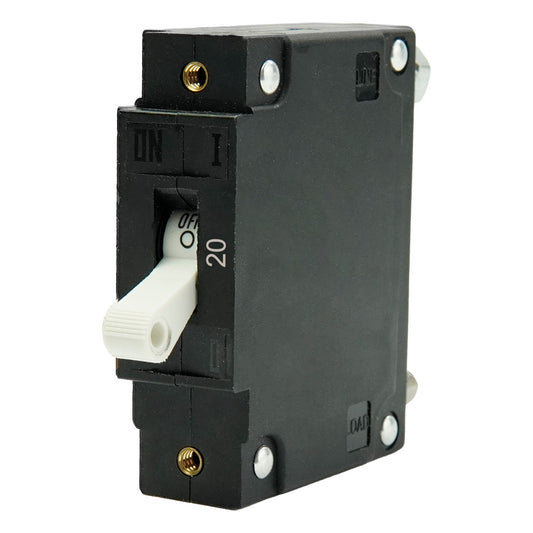 Egis Mobile Electric C Series White Toggle Panel Mount Circuit Breaker - Single Pole 20A