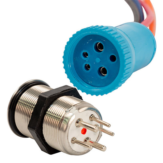 Bluewater 22MM Programmable Waterproof Off-On Switch with Breaker – Blue/Red LED Indicator