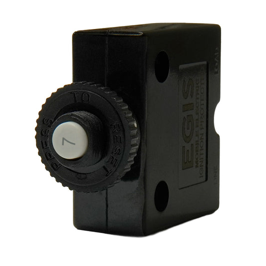 Egis Mobile Electric 7A Push Button Panel Mount Circuit Breaker with Spade Terminals