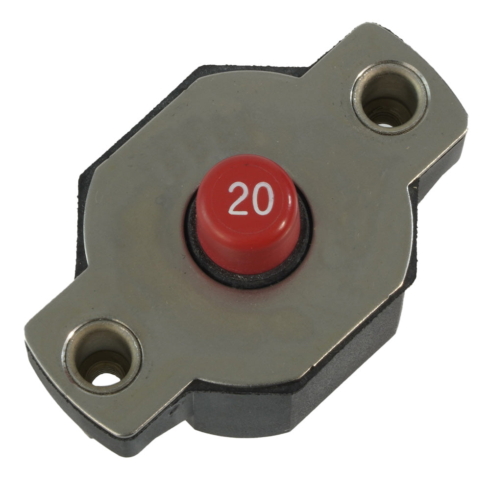 Egis Mobile Electric 20A Push Button Circuit Breaker – Reset Only for Marine and Vehicle Electrical Systems