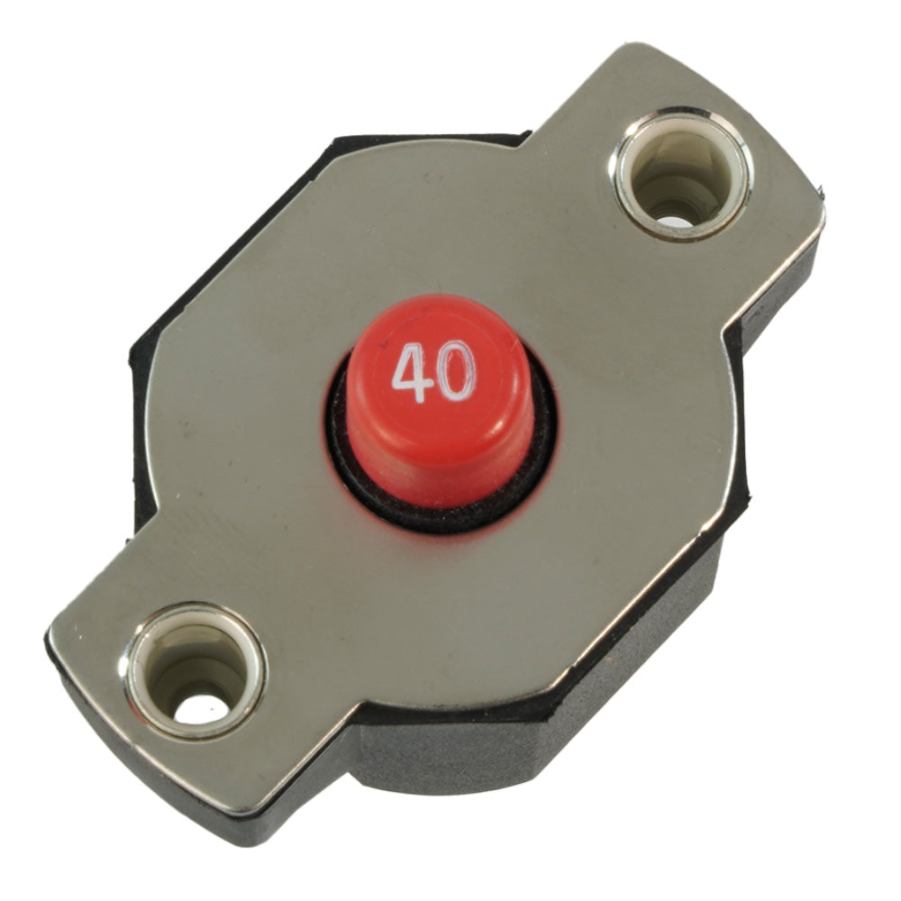 Egis Mobile Electric 40A Push Button Circuit Breaker - Reset Only for Marine and Vehicle Applications