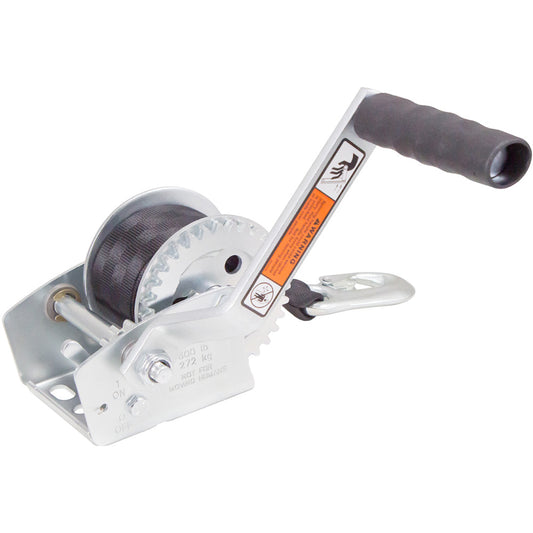 Load Rite Single-Speed Trailer Winch - 600 lbs Capacity with 12' Strap