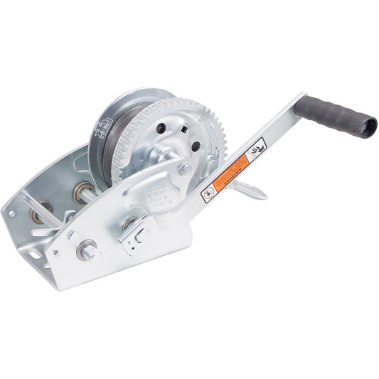 Load Rite Two-Speed Trailer Winch - 2,500 lbs Capacity with 27' Strap and 8" Handle