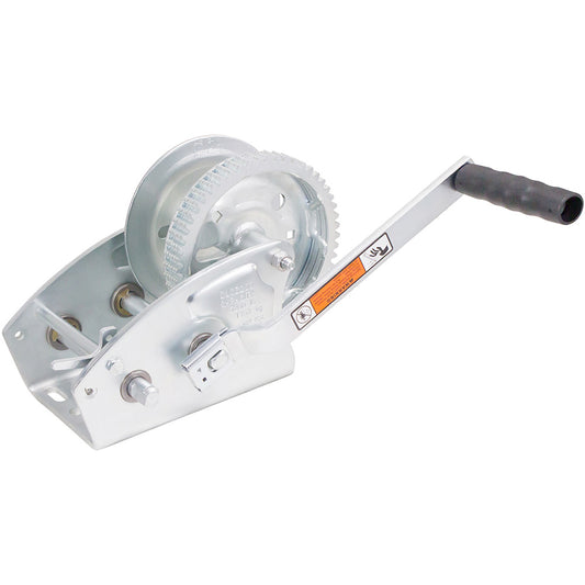 Load Rite Two-Speed Trailer Winch - 3,200 lbs Capacity with 25 ft Strap and 8-Inch Handle