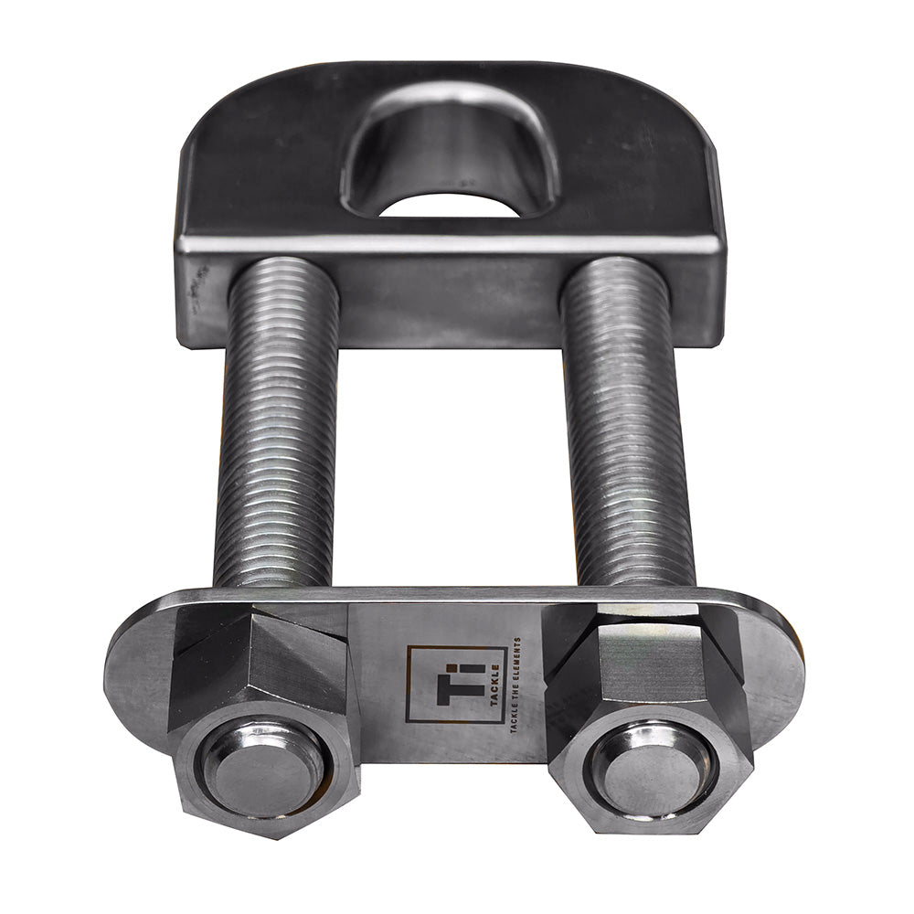 Ti-Tackle Grade 5 Titanium Transom D-Ring with 6-Inch Long Stud for Heavy Duty Marine and Industrial Use