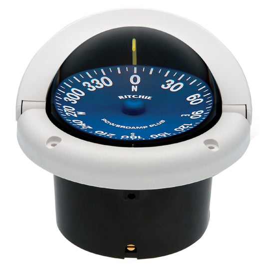 Ritchie SS-1002W SuperSport Compass – Flush Mount Marine Navigation with PowerDamp Plus Dial and 12V LED Lighting