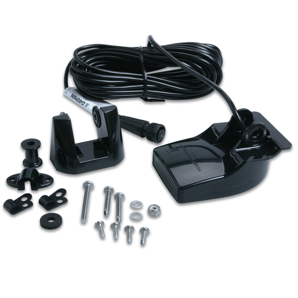 Garmin 010-10272-00 Transom Mount Fish Finder Transducer with Depth & Temperature - 200/50 kHz, 10/40 Degree Beam, 6-Pin Plastic Design