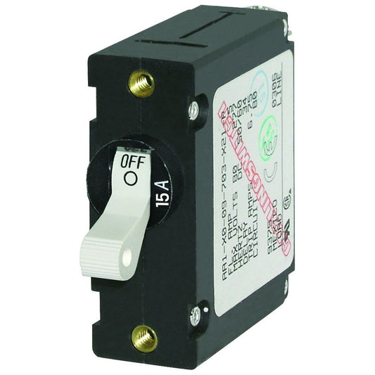 Blue Sea Systems 7210 15 Amp AC/DC Single-Pole Magnetic World Circuit Breaker