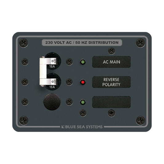Blue Sea Systems 8129 230V AC Main + Branch A-Series Toggle Circuit Breaker Panel with 16A Double Pole Breaker