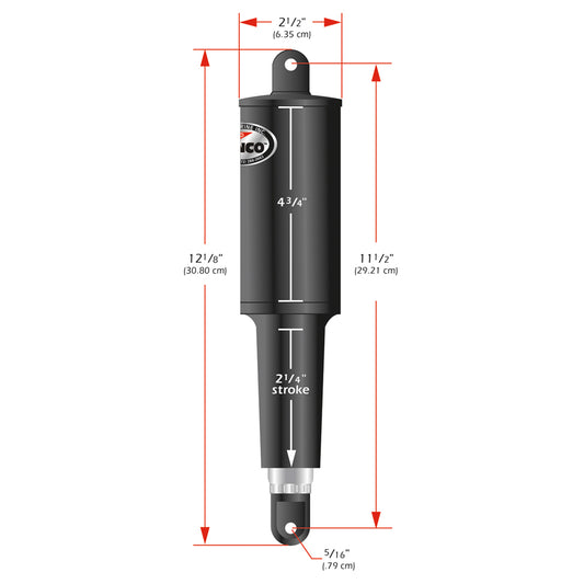 Lenco Marine 101 Standard 12V Actuator with 2-1/4 Inch Stroke and Mounting Hardware