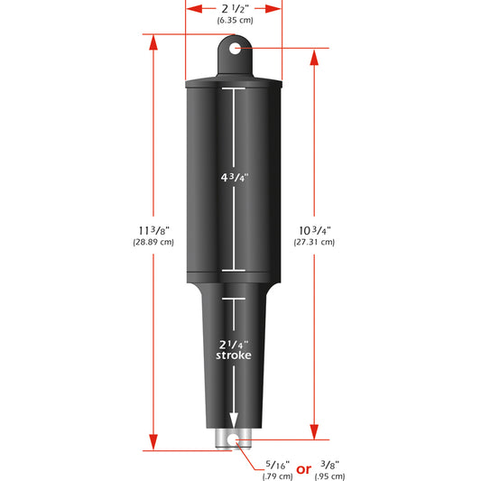 Lenco Marine 101XD Extreme Duty 12V Actuator with 2 1/4" Stroke and Mounting Hardware