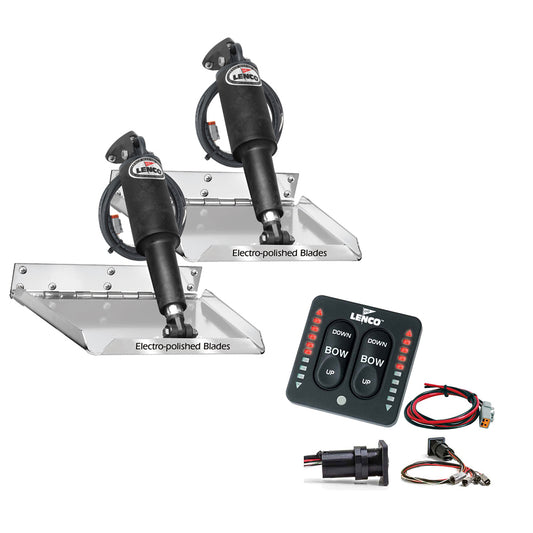 Lenco Marine RT12X12I Standard Performance Trim Tab Kit with LED Indicator Switch – 12V, 12 x 12 Inches