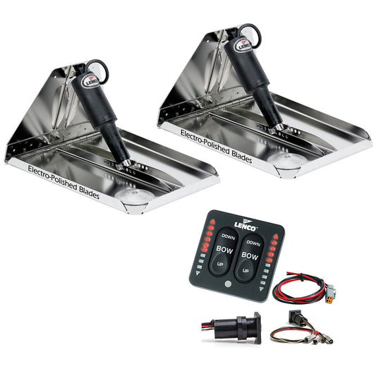 Lenco Marine Heavy Duty Performance Trim Tab Kit with LED Indicator Switch – 16 x 12 inches, 12V