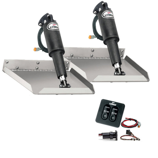 Lenco Marine 9" x 9" Edge Mount Trim Tab Kit with Standard Tactile Switch - 12V
