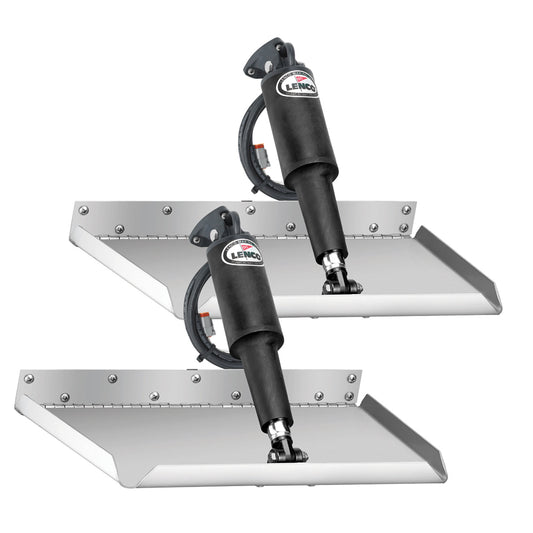 Lenco Marine 12" x 9" Edge Mount Trim Tab Kit with 12V Electric Actuators – Easy Installation for Boats 14-18 Feet