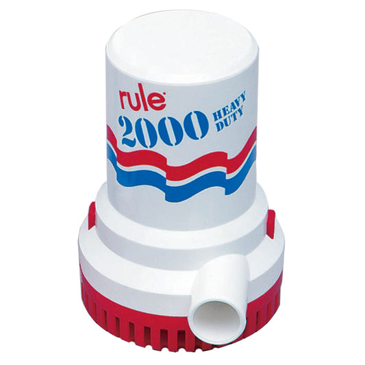 Rule 2000 G.P.H. Marine Bilge Pump – High Capacity Submersible Pump for Boats and Vessels
