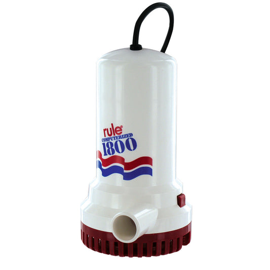 Rule 1800 Sump and Utility Pump with 24-Inch Cord – 1,800 GPH, Automatic Operation