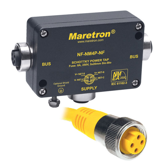 Maretron NF-NM4P-NF Mini Powertap for NMEA 2000 Backbone - Dual Power Input with LED Indicators