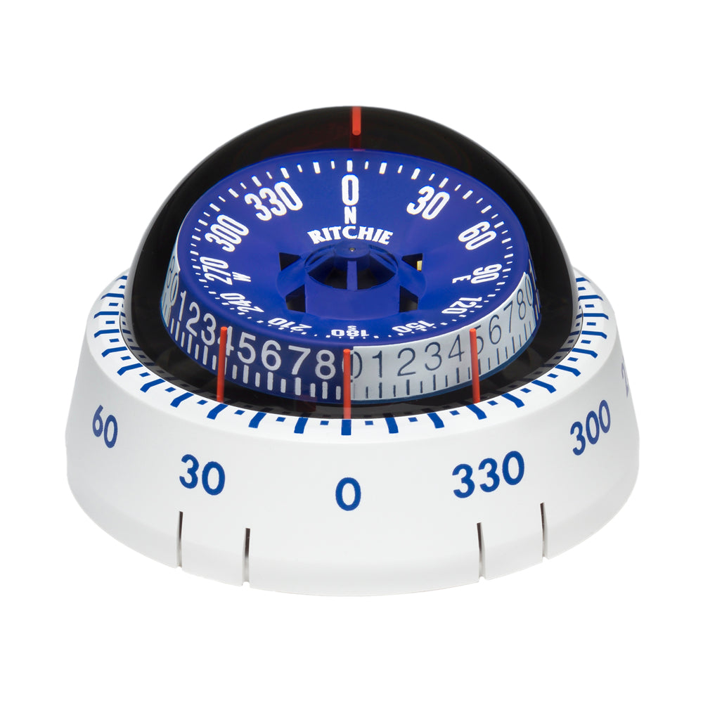 Ritchie XP-98W X-Port Tactician Compass – Surface Mount, White with Course Minder Bezel and Tactical Quadrants