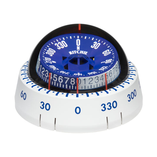 Ritchie XP-98W X-Port Tactician Compass – Surface Mount, White with Course Minder Bezel and Tactical Quadrants