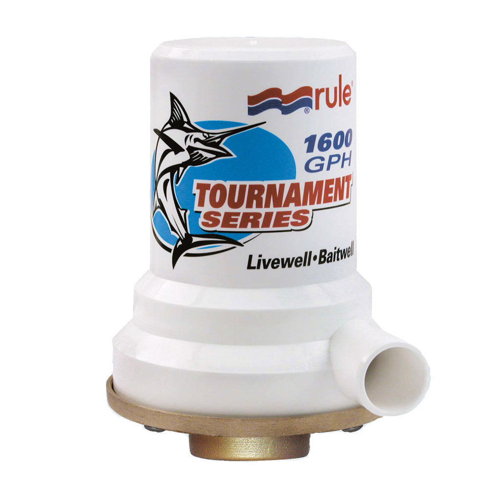 Rule Tournament Series Bronze Base 1600 GPH Livewell Pump – Heavy Duty Marine Livewell Pump for Tournament-Grade Performance