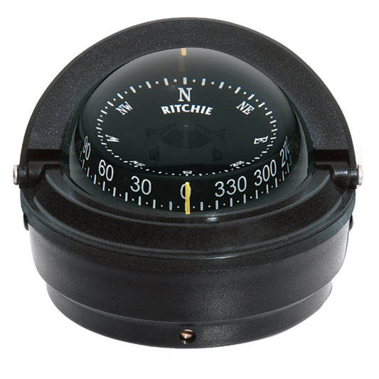 Ritchie S-87 Voyager Compass – Surface Mount Marine Navigation with Green Night Illumination and 3-Inch CombiDamp Dial