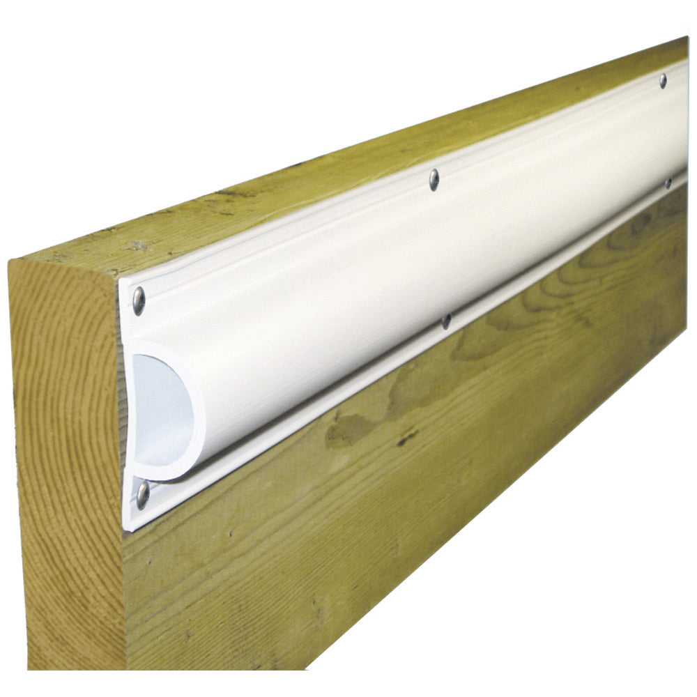 Dock Edge Standard "D" PVC Dock Profile, 16-Foot White Roll, Part No. DE1190F