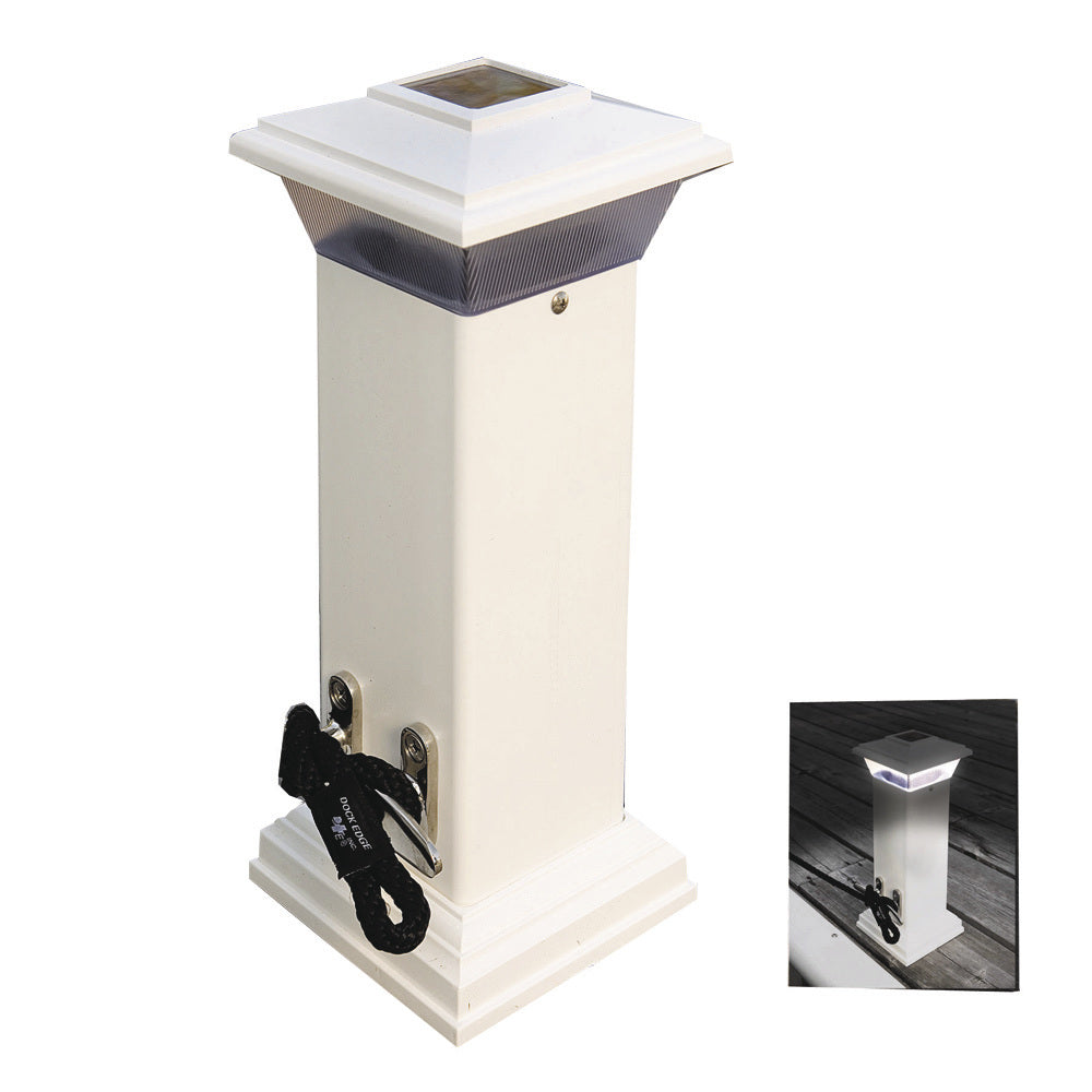 Dock Edge DE96250F CleatLite Solar Dock Light with Stainless Steel Mooring Cleat, 12-Inch