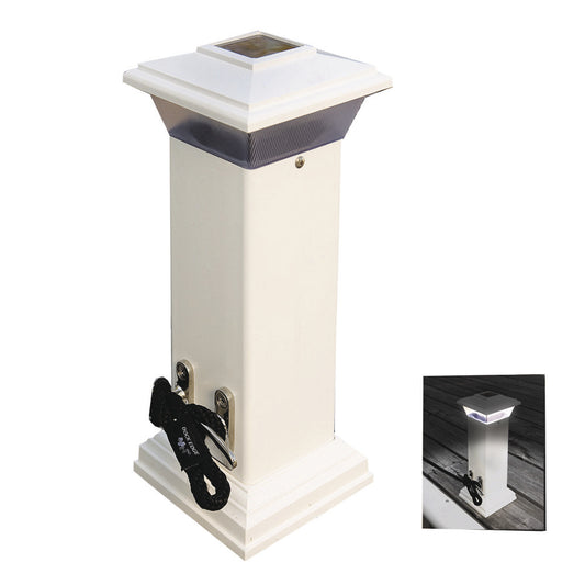 Dock Edge DE96250F CleatLite Solar Dock Light with Stainless Steel Mooring Cleat, 12-Inch