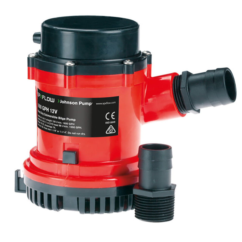 Johnson Pump 1600 GPH Heavy Duty Bilge Pump 12V with 1-1/8" Port and Mechanical Seal