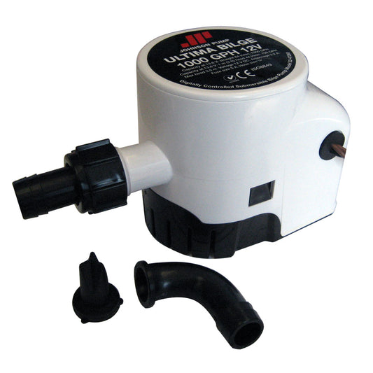 Johnson Pump Ultima Bilge Pump 1000 GPH with Integrated Switch and Dura-Port Discharge