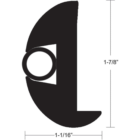 TACO Marine Flex Vinyl Rub Rail Kit - Black with Black Insert, 70 Feet, 1-7/8 x 1-1/16 Inches