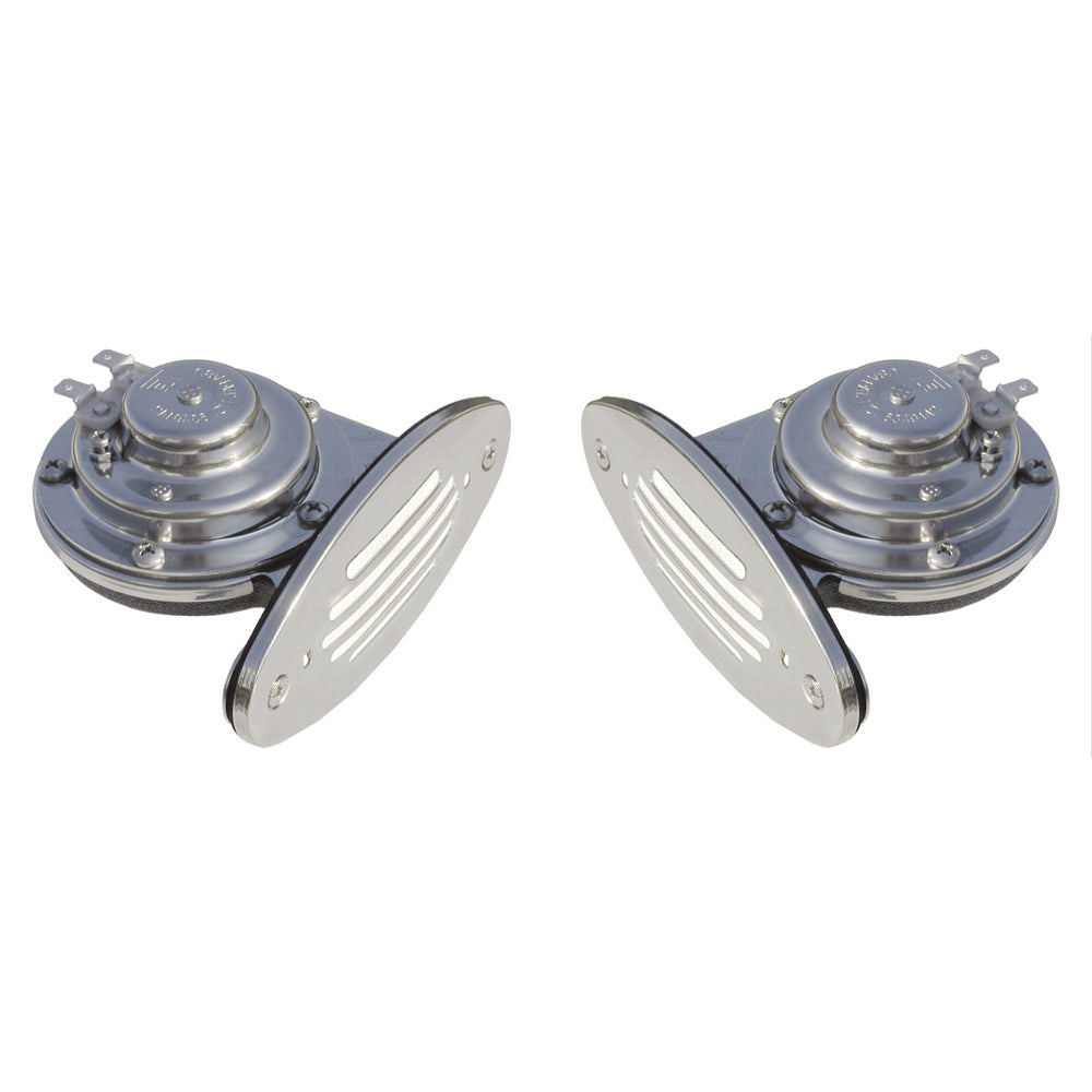 Schmitt Marine Mini Stainless Steel Dual Drop-In Horn with High & Low Pitch, 114 dB - Model 10055