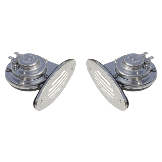 Schmitt Marine Mini Stainless Steel Dual Drop-In Horn with High & Low Pitch, 114 dB - Model 10055