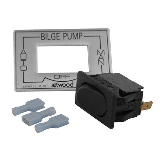 Attwood Marine 3-Way Auto/Off/Manual Bilge Pump Switch Part #7615A3 – Panel-Mounted Boat Bilge Pump Control