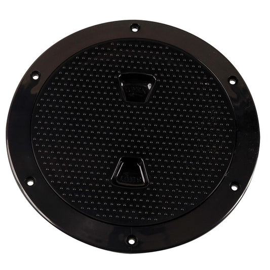 Beckson Marine 6-Inch Non-Skid Screw-Out Deck Plate - Black for Watertight Access