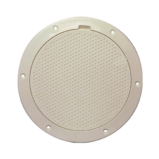 Beckson Marine 6-Inch Non-Skid Pry-Out Deck Plate - Beige, Part Number DP63-N