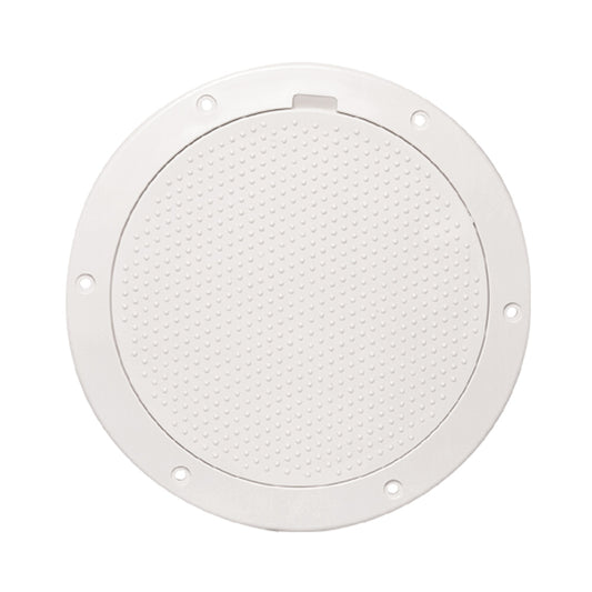 Beckson Marine 6-Inch Non-Skid Pry-Out Deck Plate - White, Model DP63-W