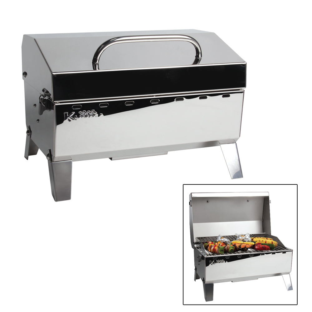 Kuuma Stow N' Go 125 Gas Grill - Compact Portable Propane Grill with Folding Legs and Stainless Steel Construction