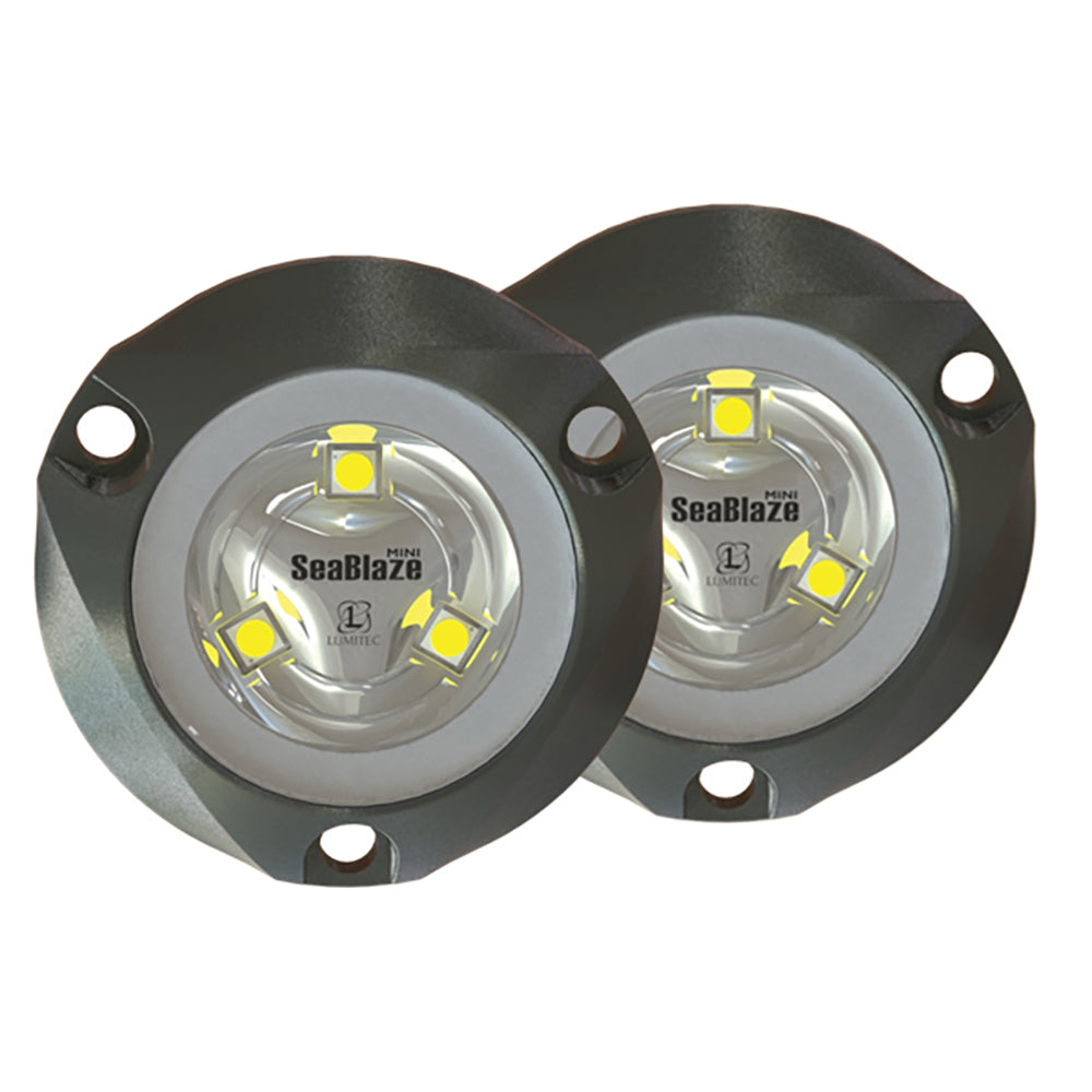 Lumitec SeaBlaze Mini Underwater Light Pair - Brushed Finish with Blue Non-Dimming LEDs for Small Boats