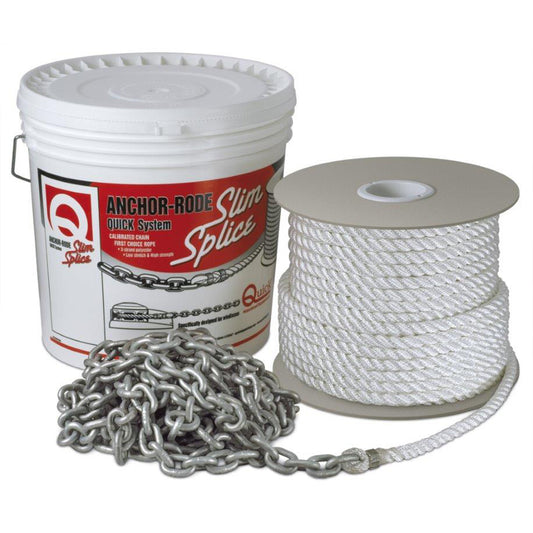 Quick Anchor Rode - 20' of 10mm Chain & 200' of 5/8" Rope for Secure Mooring and Easy Chain-Rope Transition