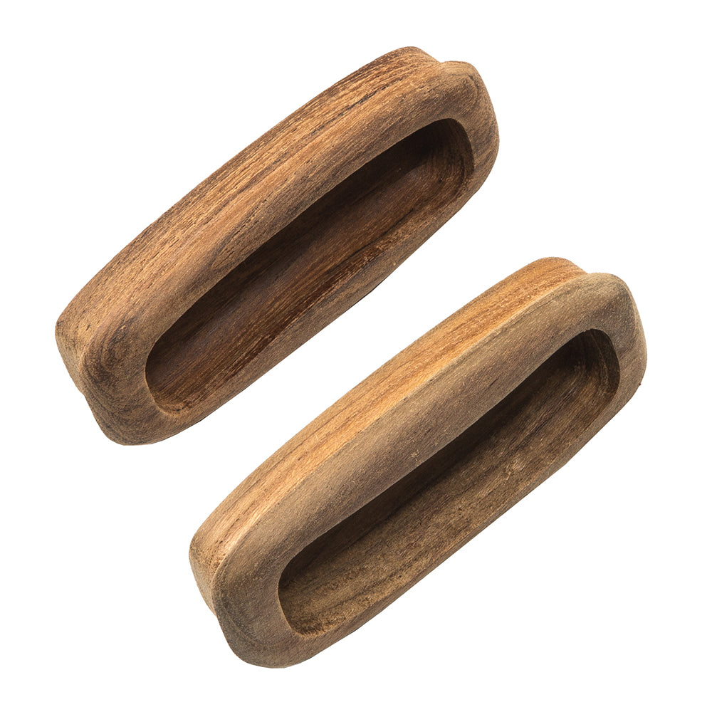 Whitecap Teak Rectangular Drawer Pull - 3-1/4 Inch Length, 2 Pack, Recess Mount for Elegant Cabinet Hardware
