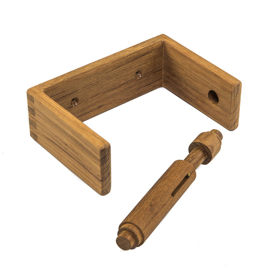 Whitecap Teak Toilet Tissue Rack with Spring-Loaded Bar – Durable Bathroom Storage Solution