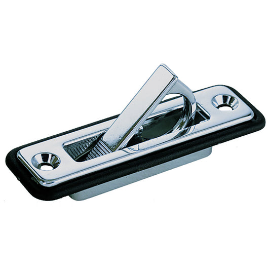 Perko 1221DP0CHR Spring Loaded Flush Pull in Chrome Plated Zinc with Black Polymer Flange