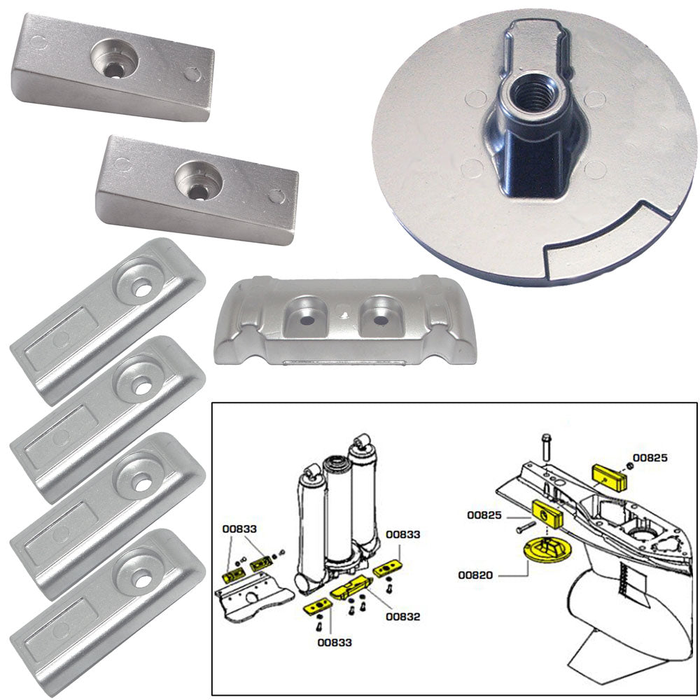 Tecnoseal 20816 Mercury Verado 6 Zinc Anode Kit with Hardware