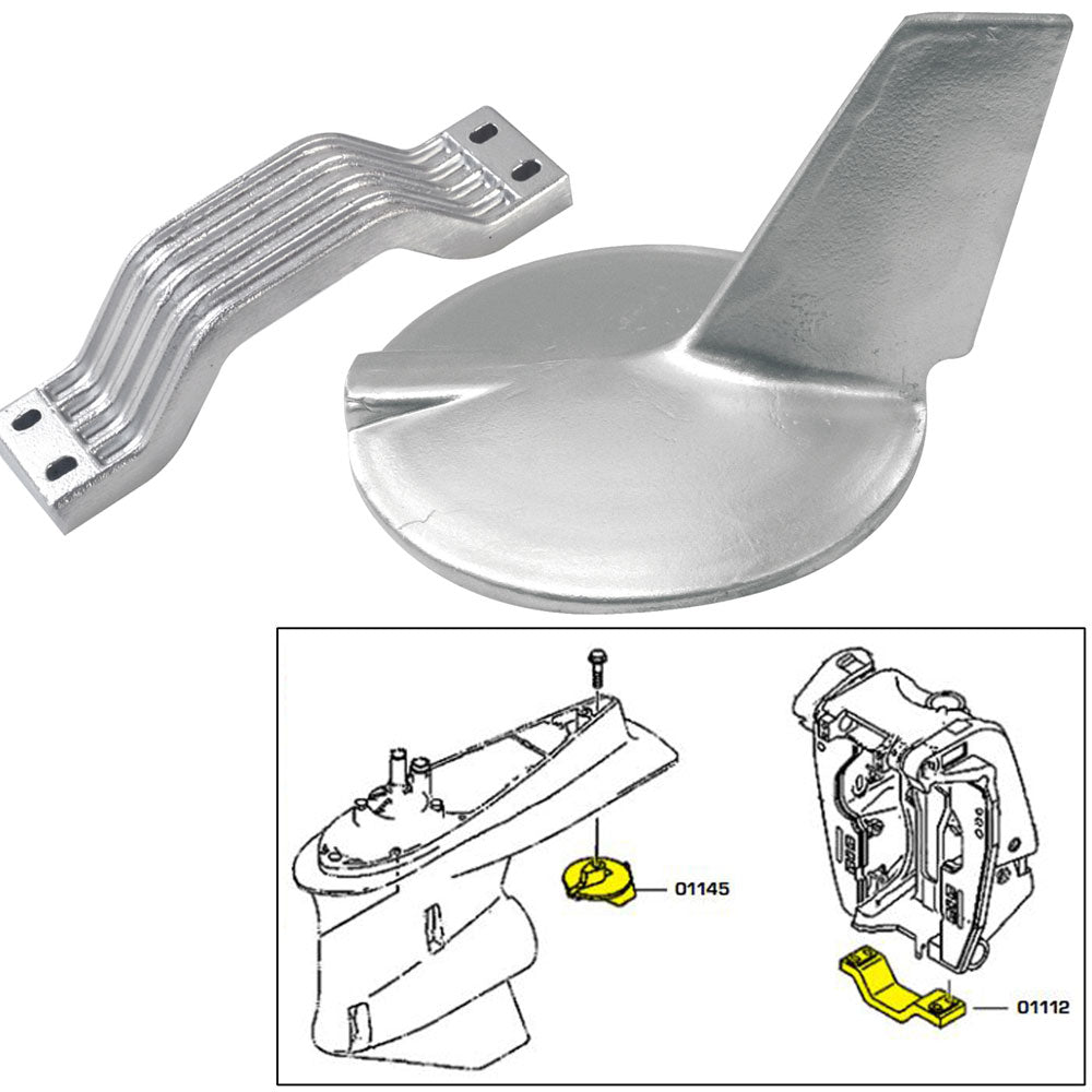 Tecnoseal Anode Kit with Hardware for Yamaha 200-300HP Hi-Performance Engines - Zinc