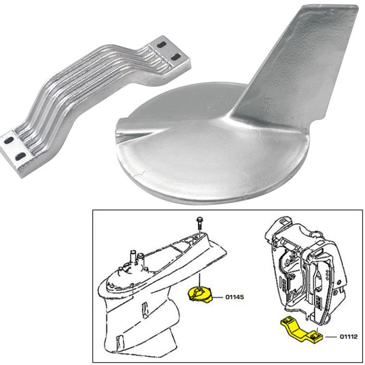 Tecnoseal Anode Kit with Hardware for Yamaha 200-300HP Hi-Performance Outboards