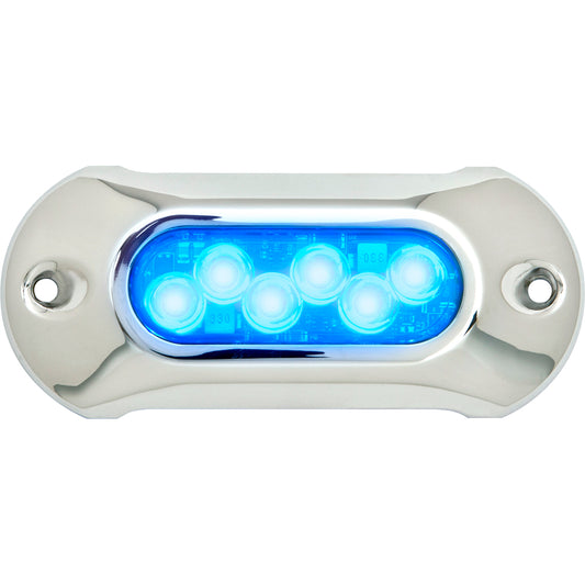 Attwood Marine Light Armor Underwater LED Light - 6 LEDs Blue for Marine Durability and Brightness