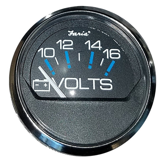 Faria Chesapeake Black 2-Inch Volt Meter for 10-16 VDC Systems