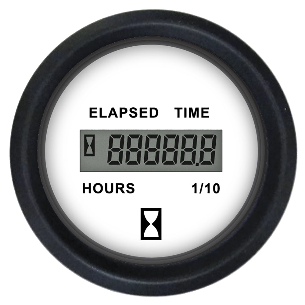 Faria Beede Instruments Euro White 2-Inch Digital Hourmeter – Accurate Engine Run Time Tracking